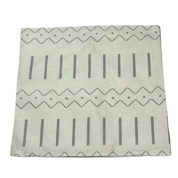 Unbranded 1 Pillowcase Cover Beige Grey Stripes Handmade Zip Closure Home Decor - Picture 1 of 5